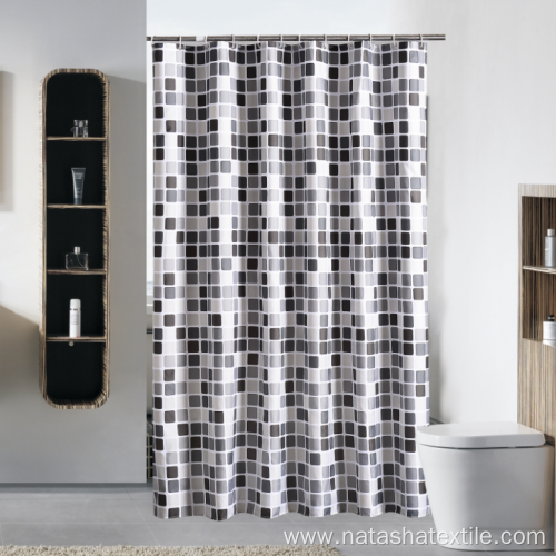 Home polyester mosaic shower curtain
